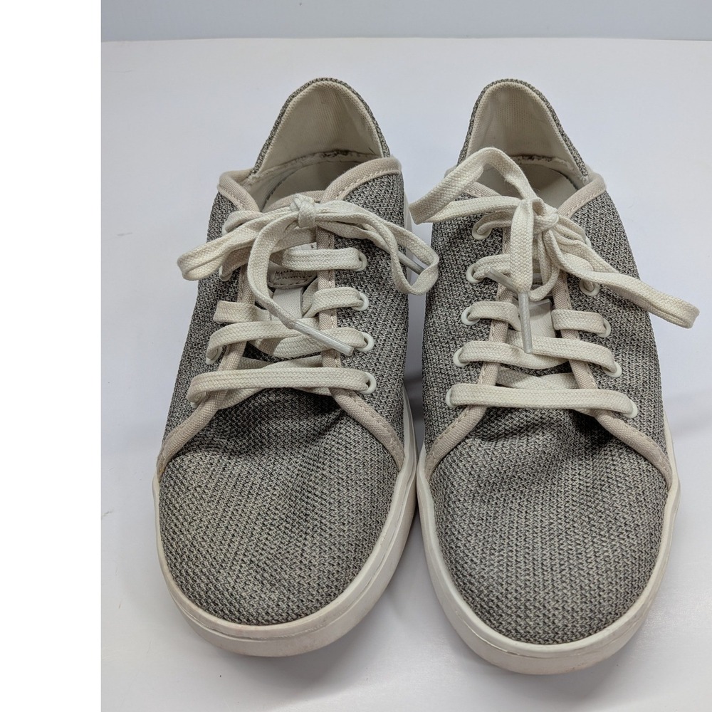 OluKai Pehuea Li Mesh Sneakers Grey White Lace Up Drop-In Heel Shoes